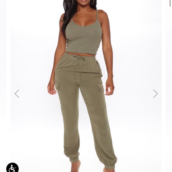 olive green cargo jogger pants